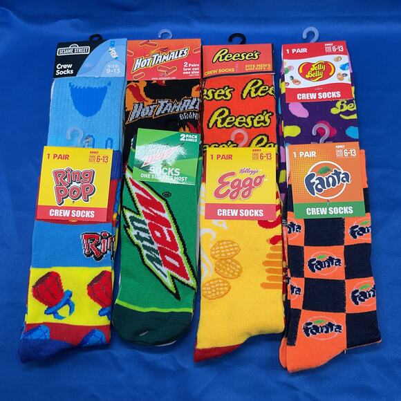 TEXTISS USA Inc. Accessories - Fun Treat Themed Socks 8 Pair Adult 6-13 NWT